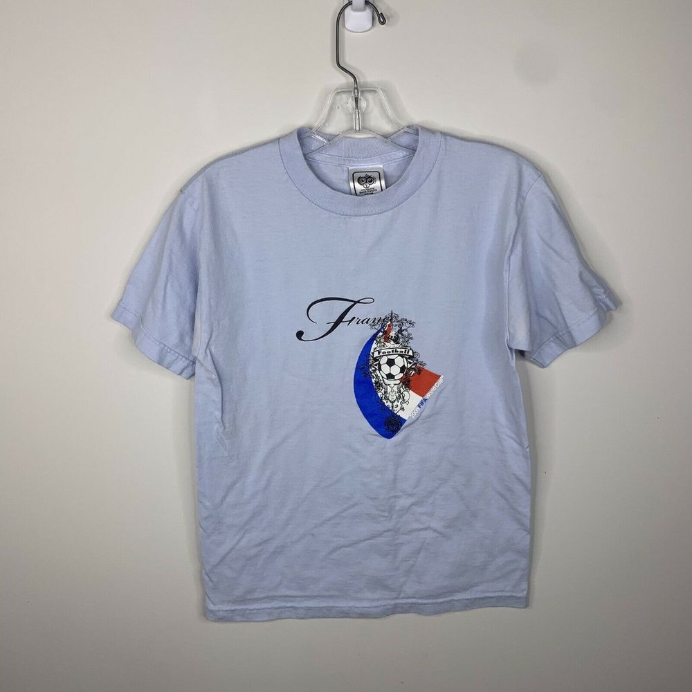 Fifa World Cup France Football Soccer Futbol Mens S Blue 2006 Short Sleeve Shirt